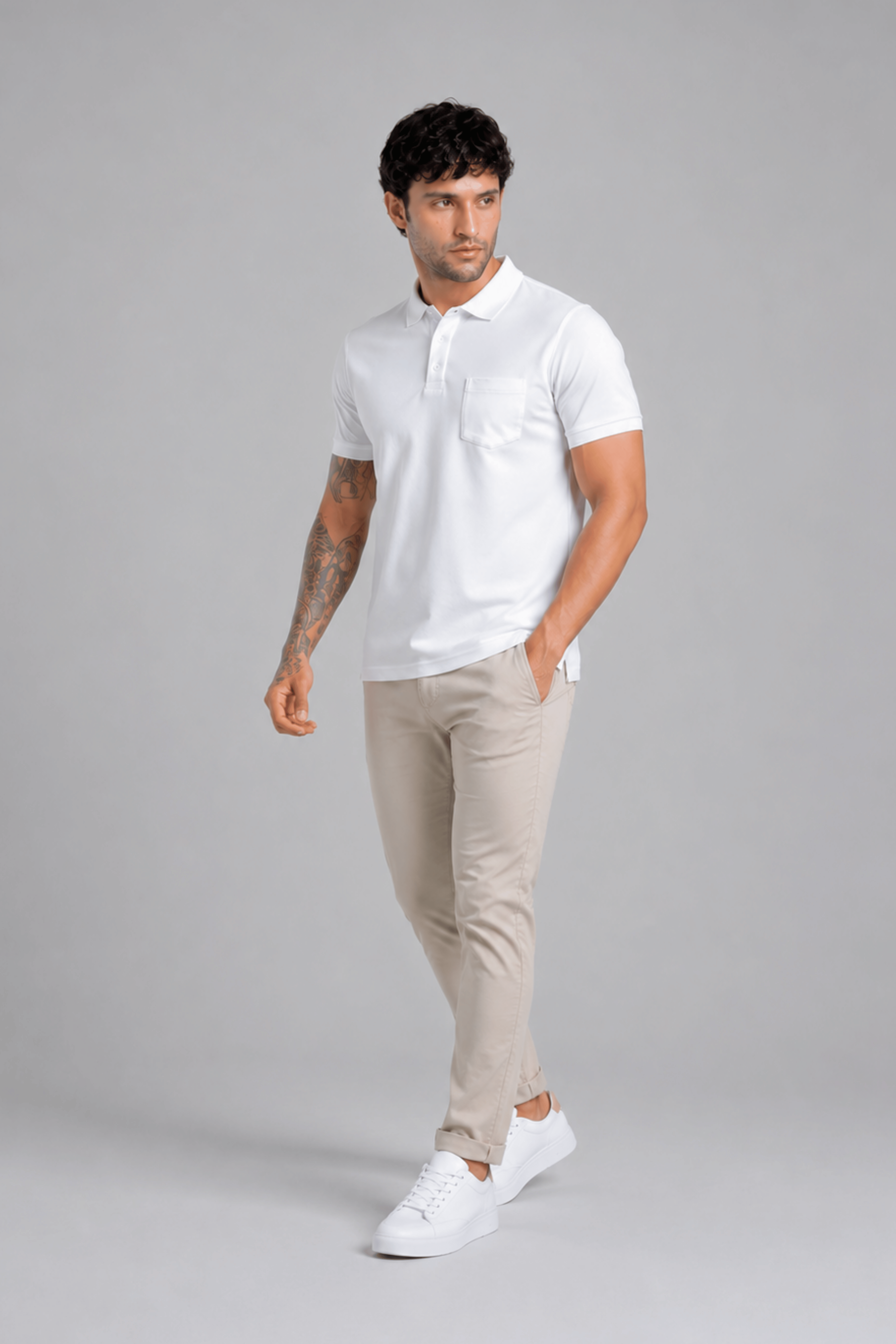 White Pocket Polo