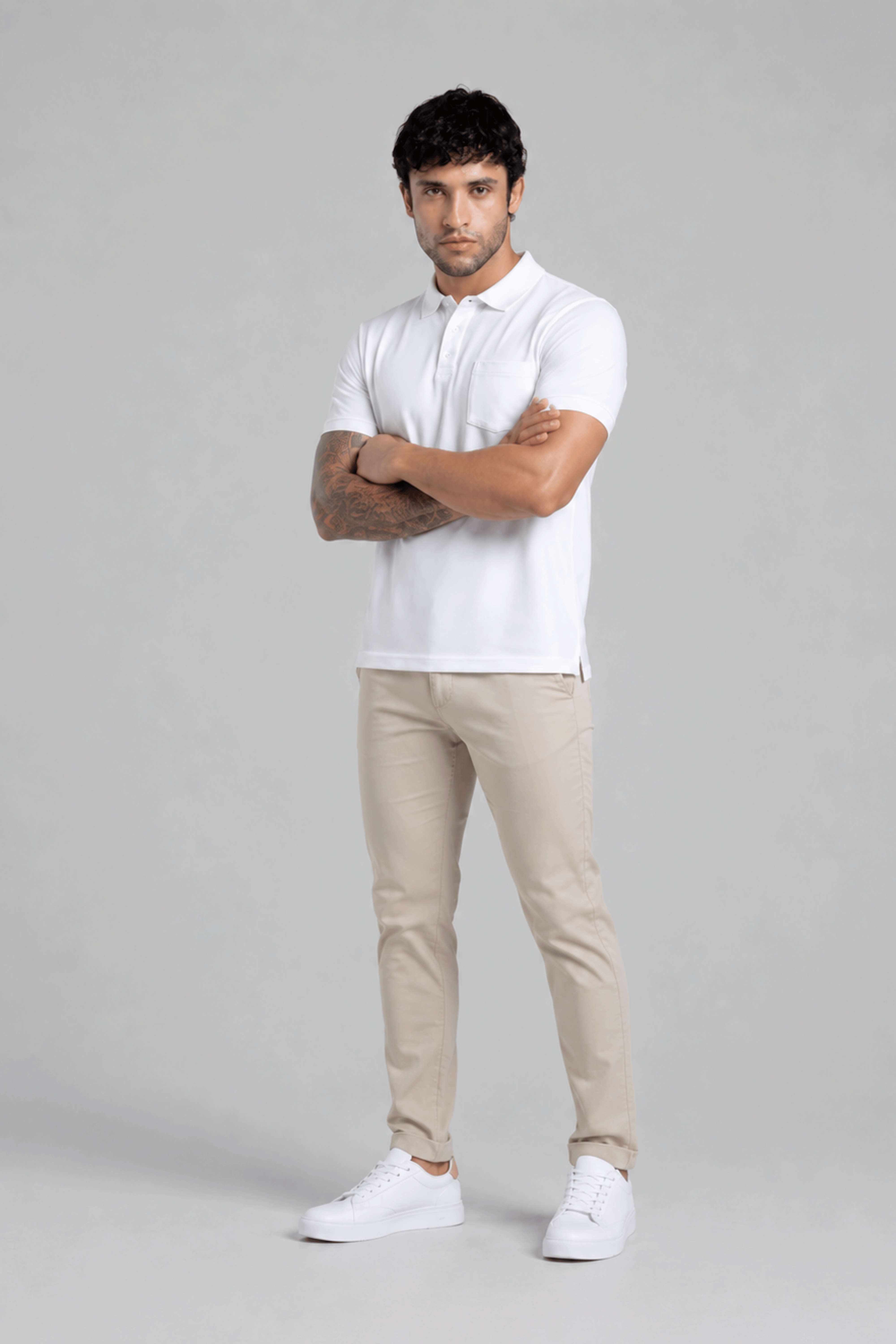 White Pocket Polo