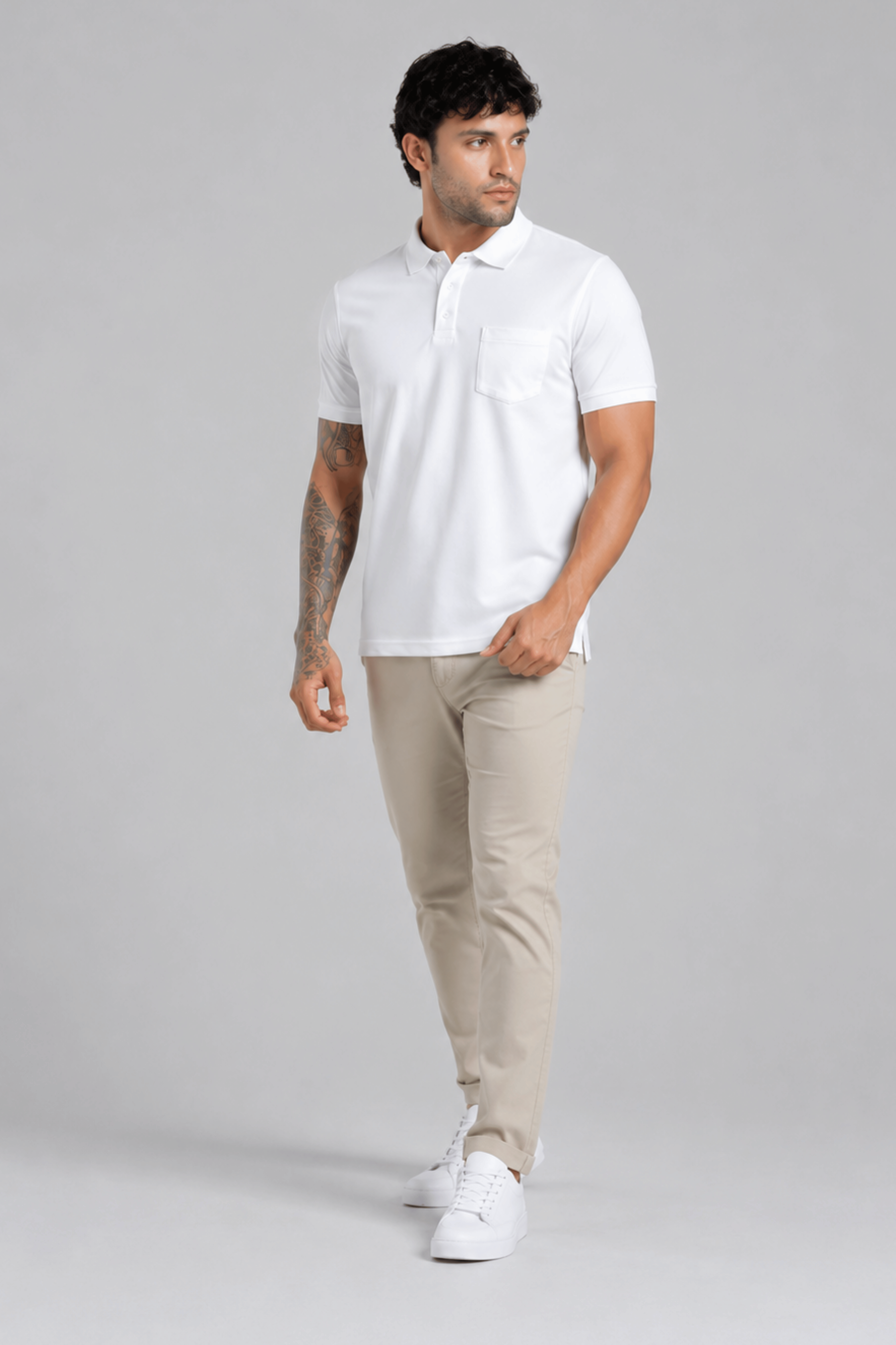 White Pocket Polo