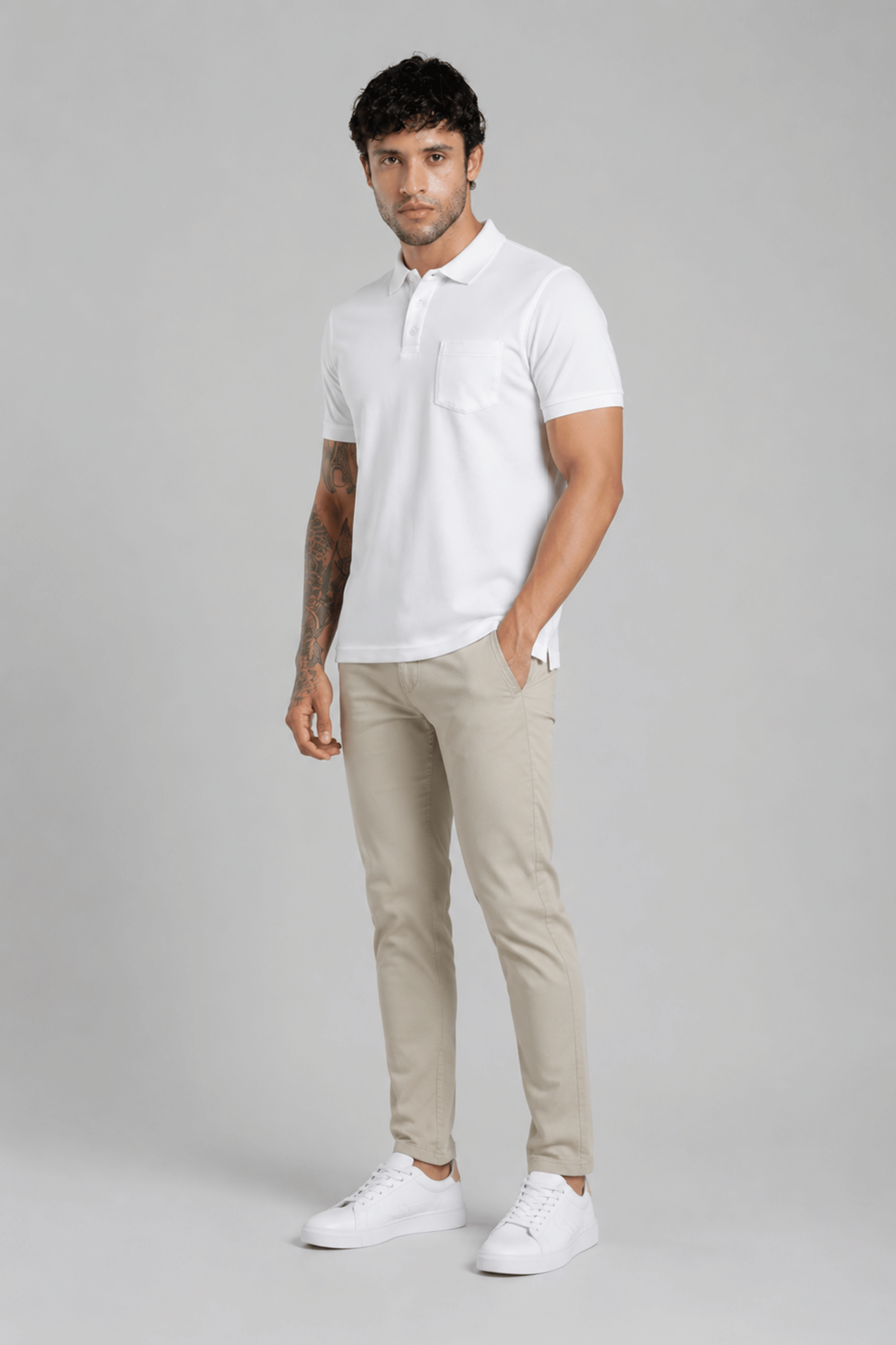 White Pocket Polo