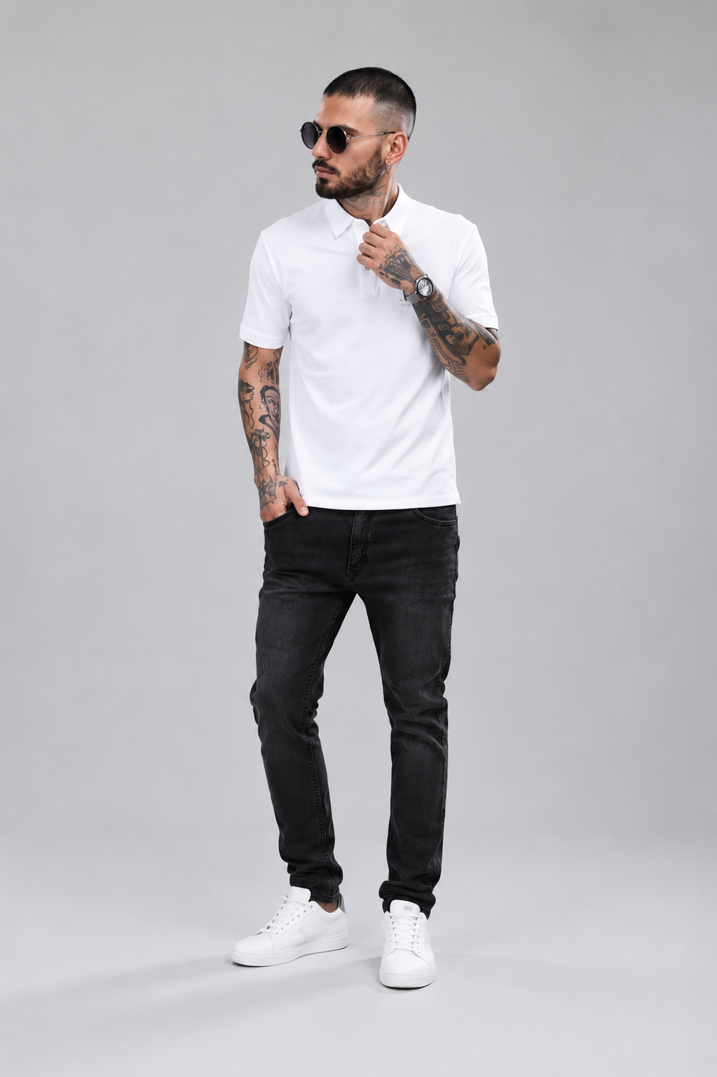 White Daily Wear Polo T-Shirt
