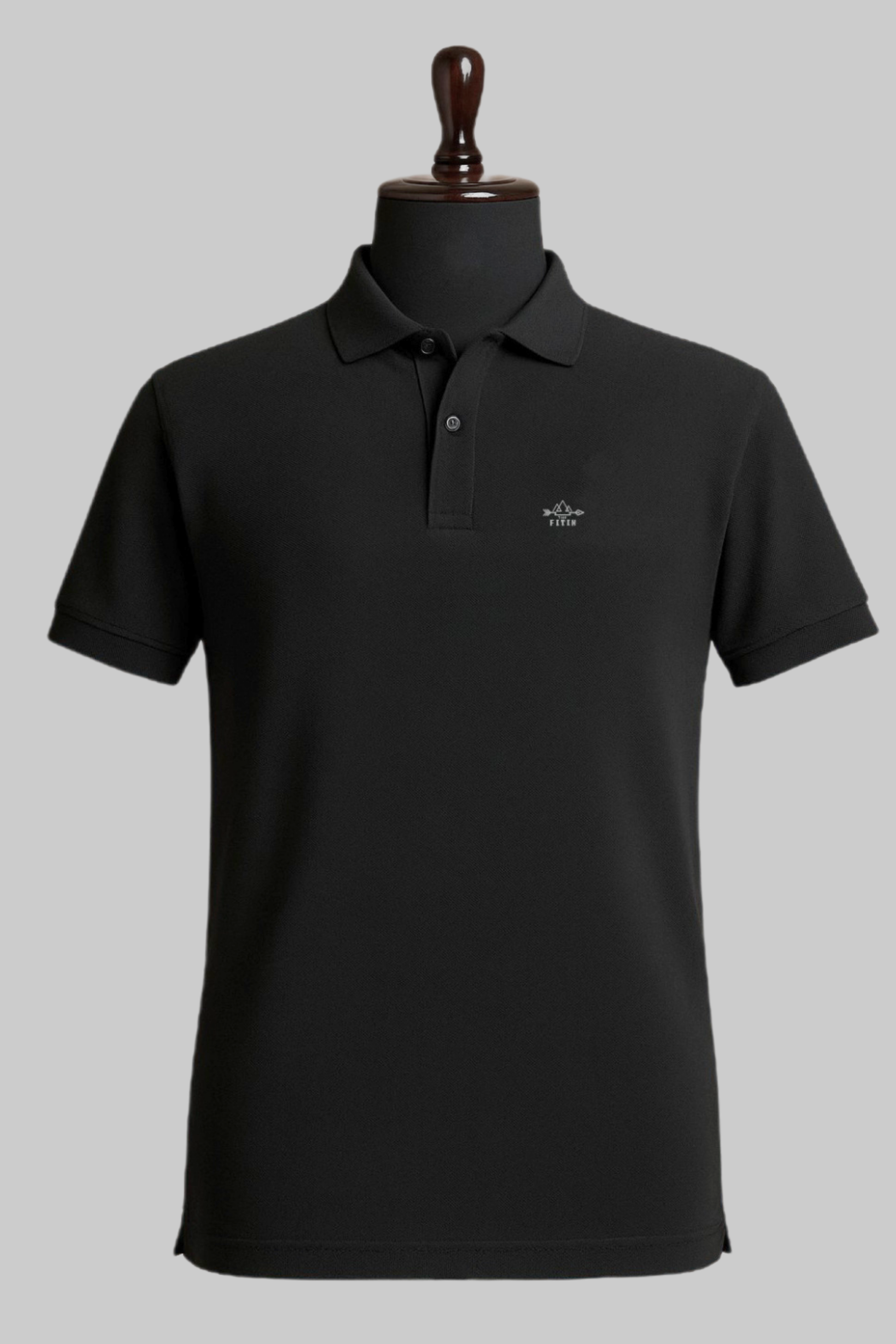 Black Daily Wear Polo T-Shirt