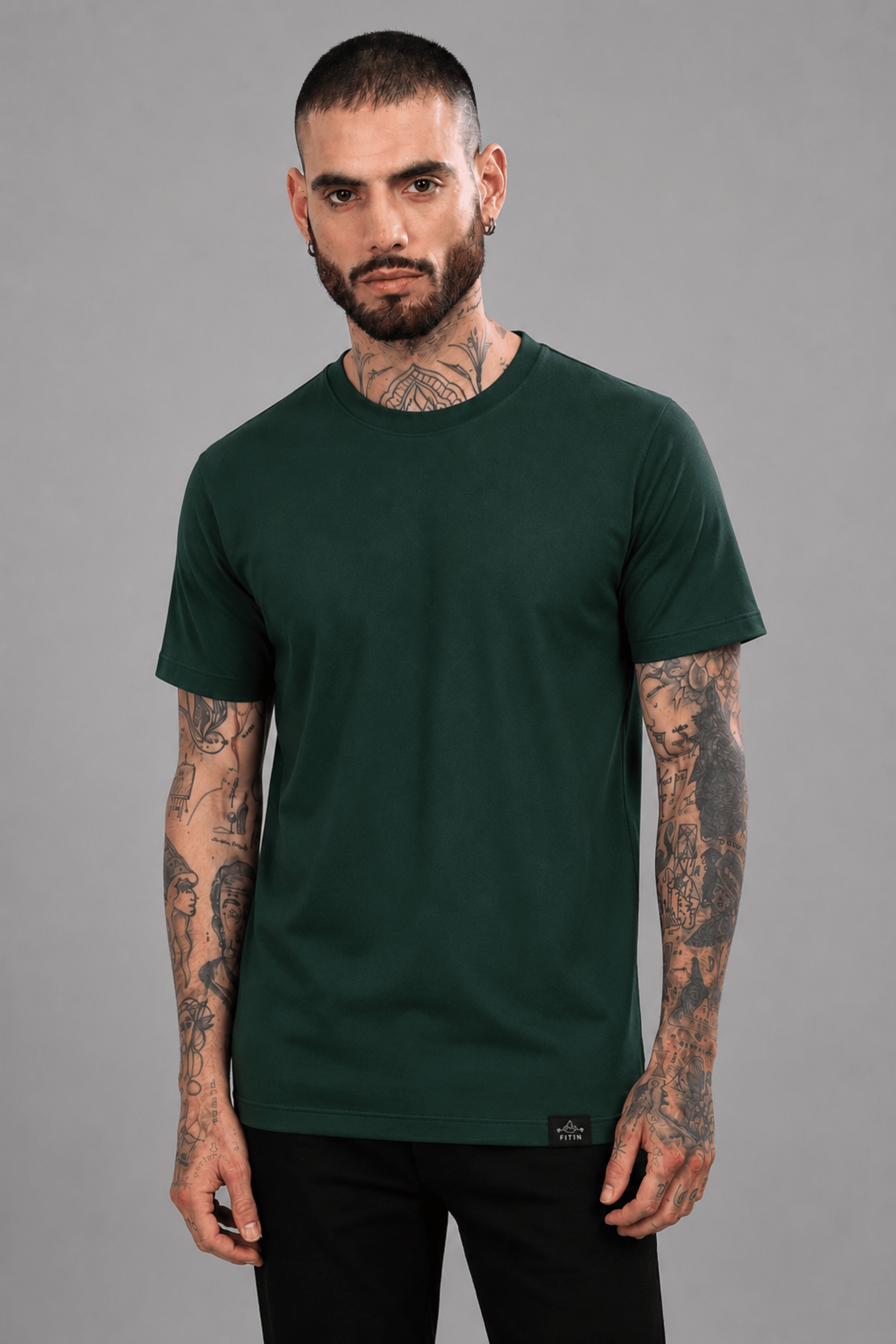 Bottle Green Plain Tee
