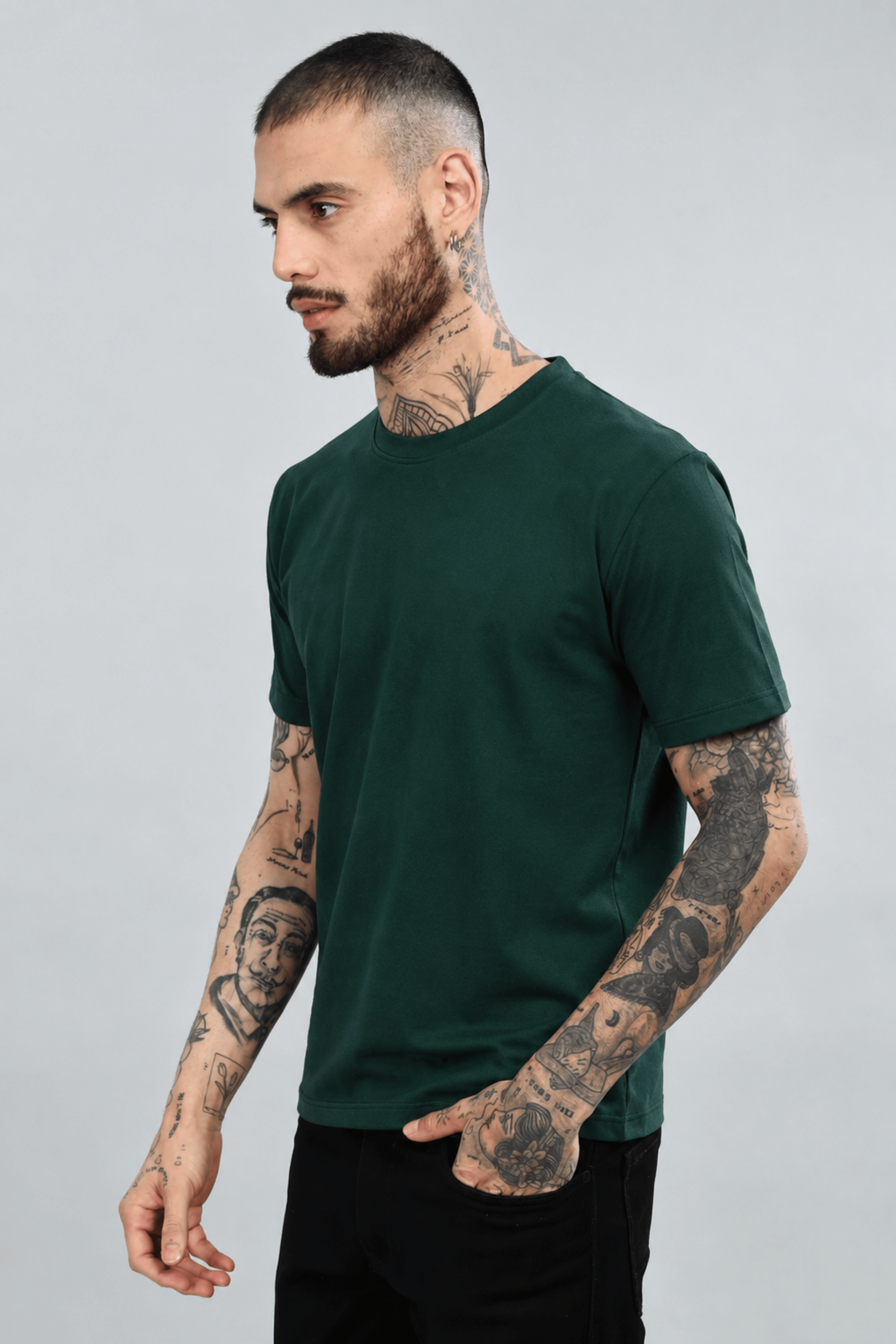 Bottle Green Plain Tee
