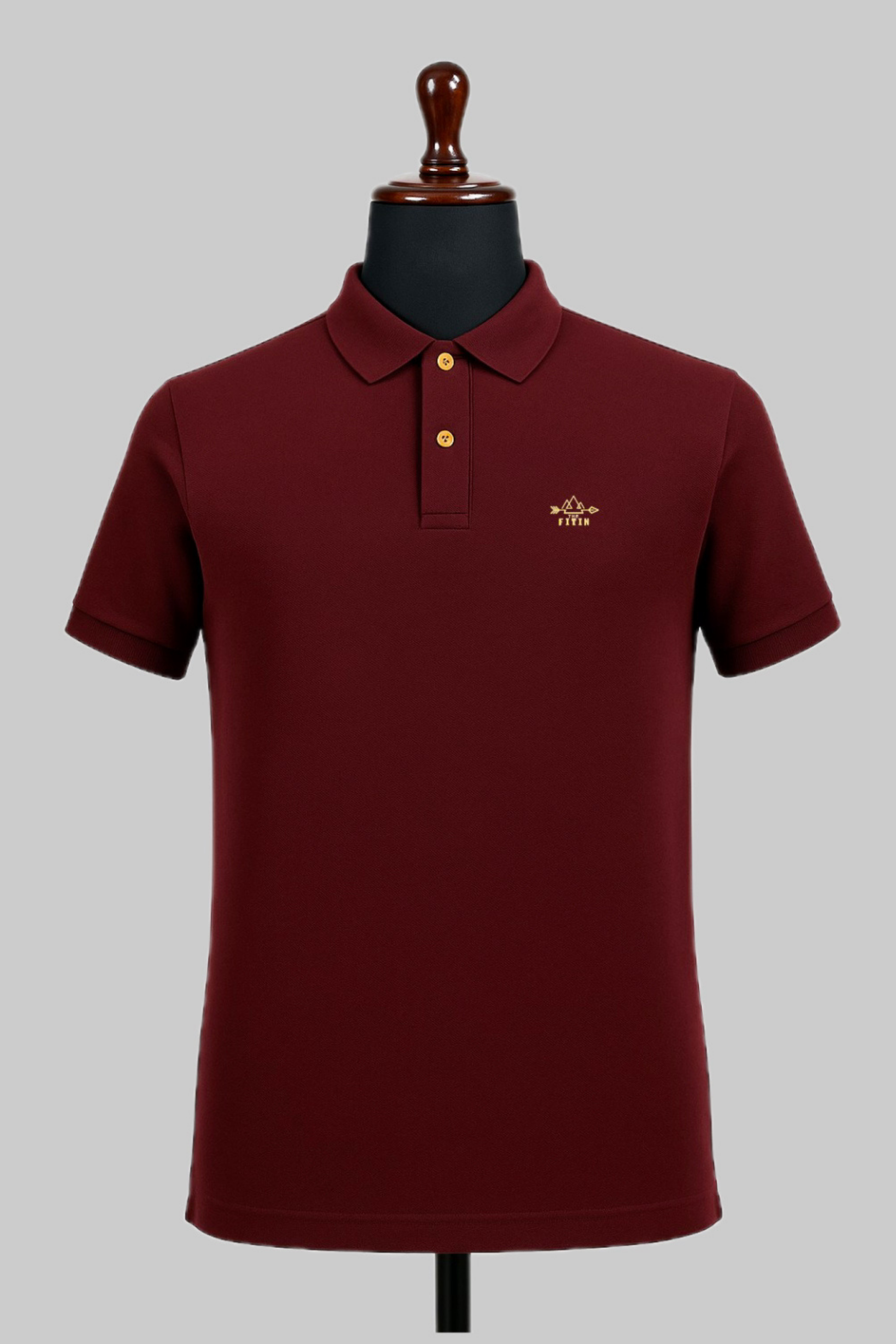 Burgundy Cotton Polo T-Shirt