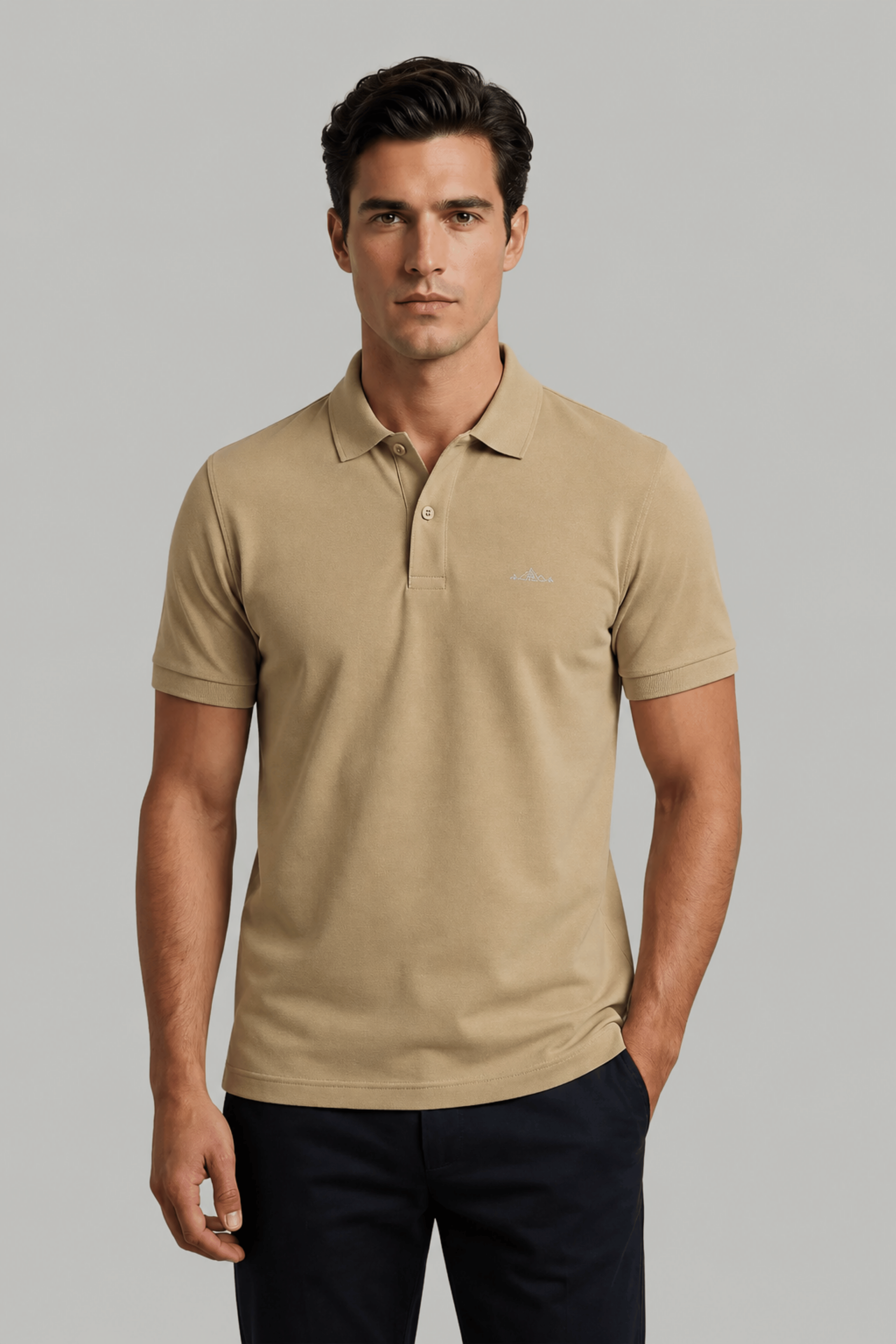 Camel Brown Daily Wear Polo T-Shirt