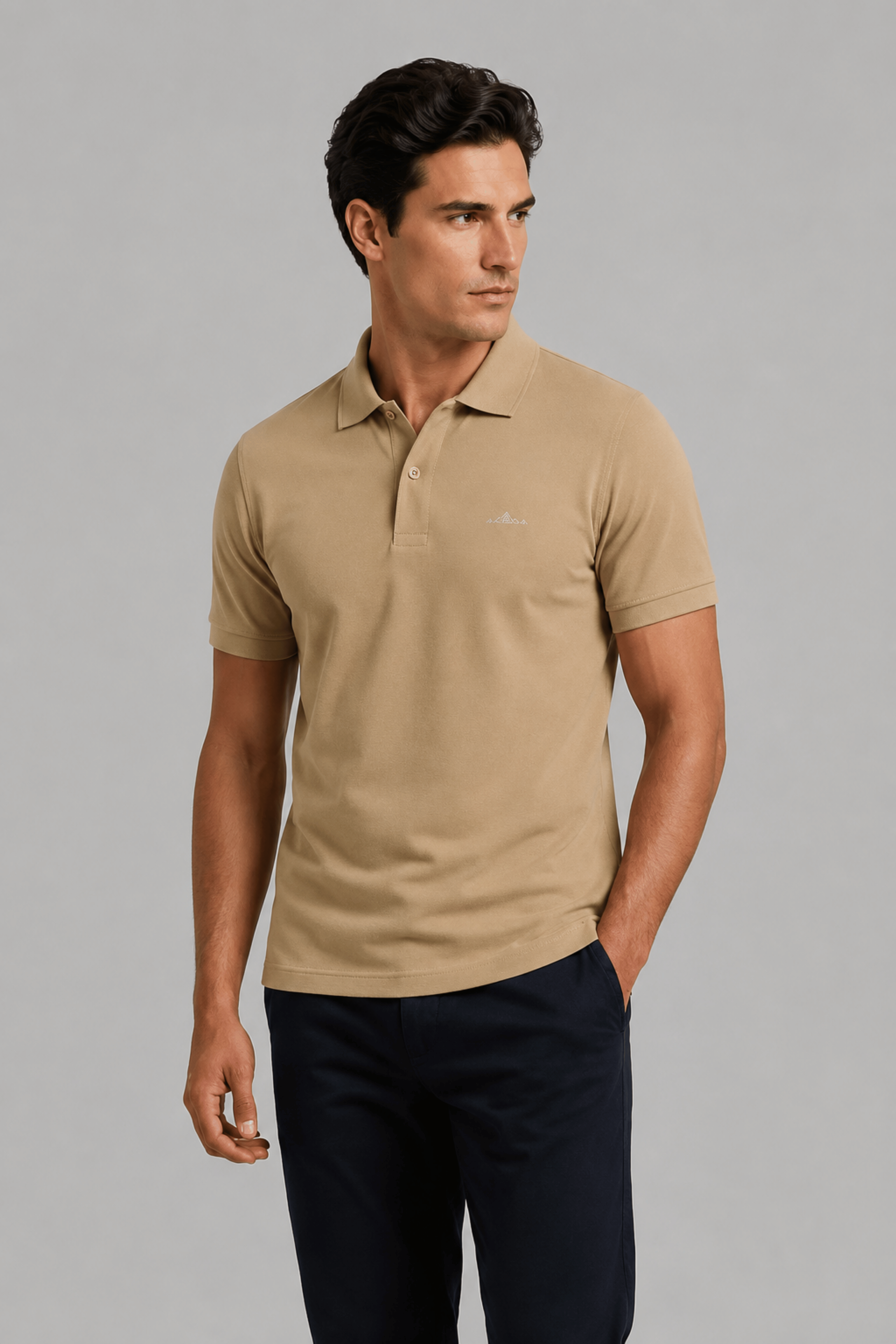 Camel Brown Daily Wear Polo T-Shirt