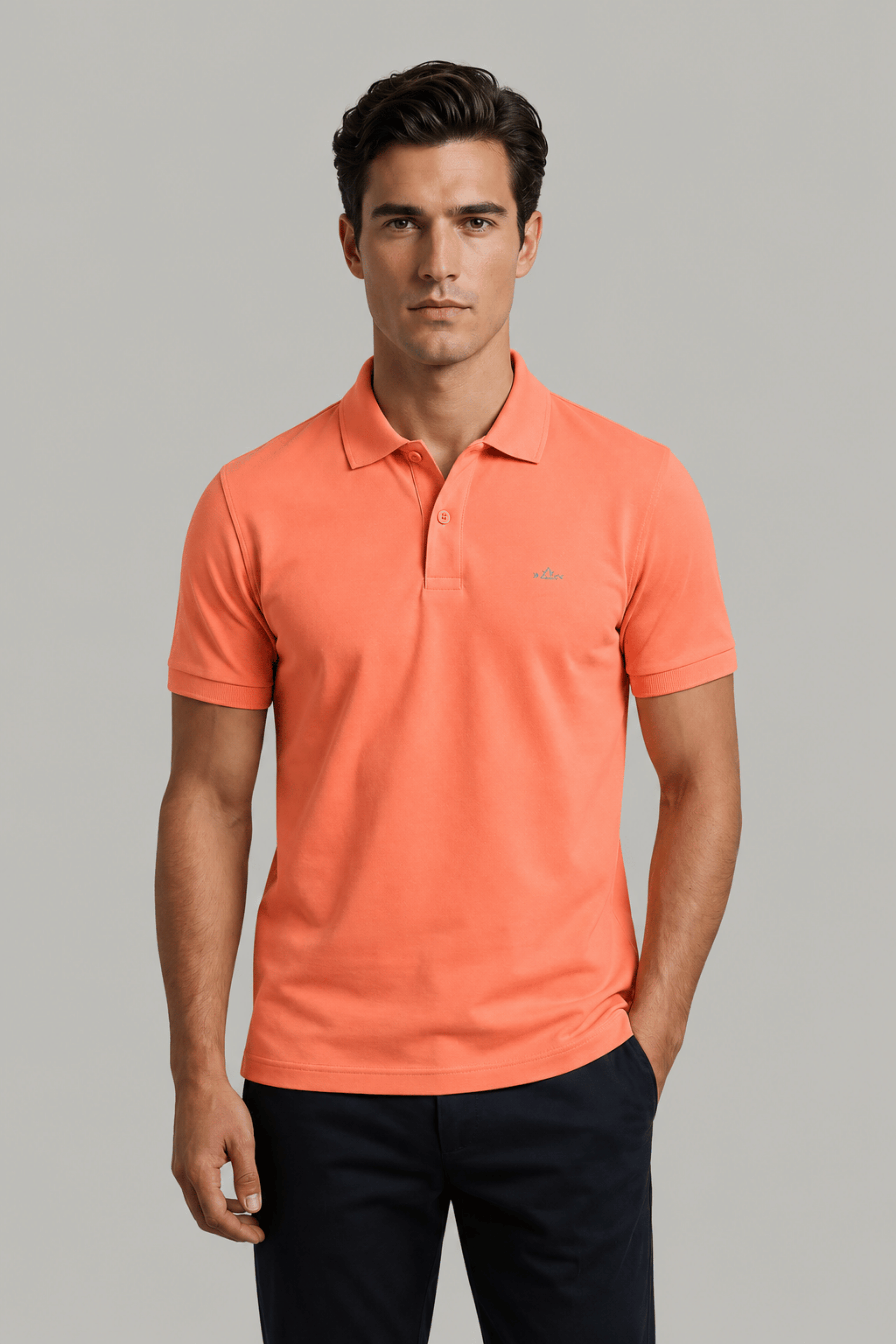 Coral Orange Daily Wear Polo T-Shirt