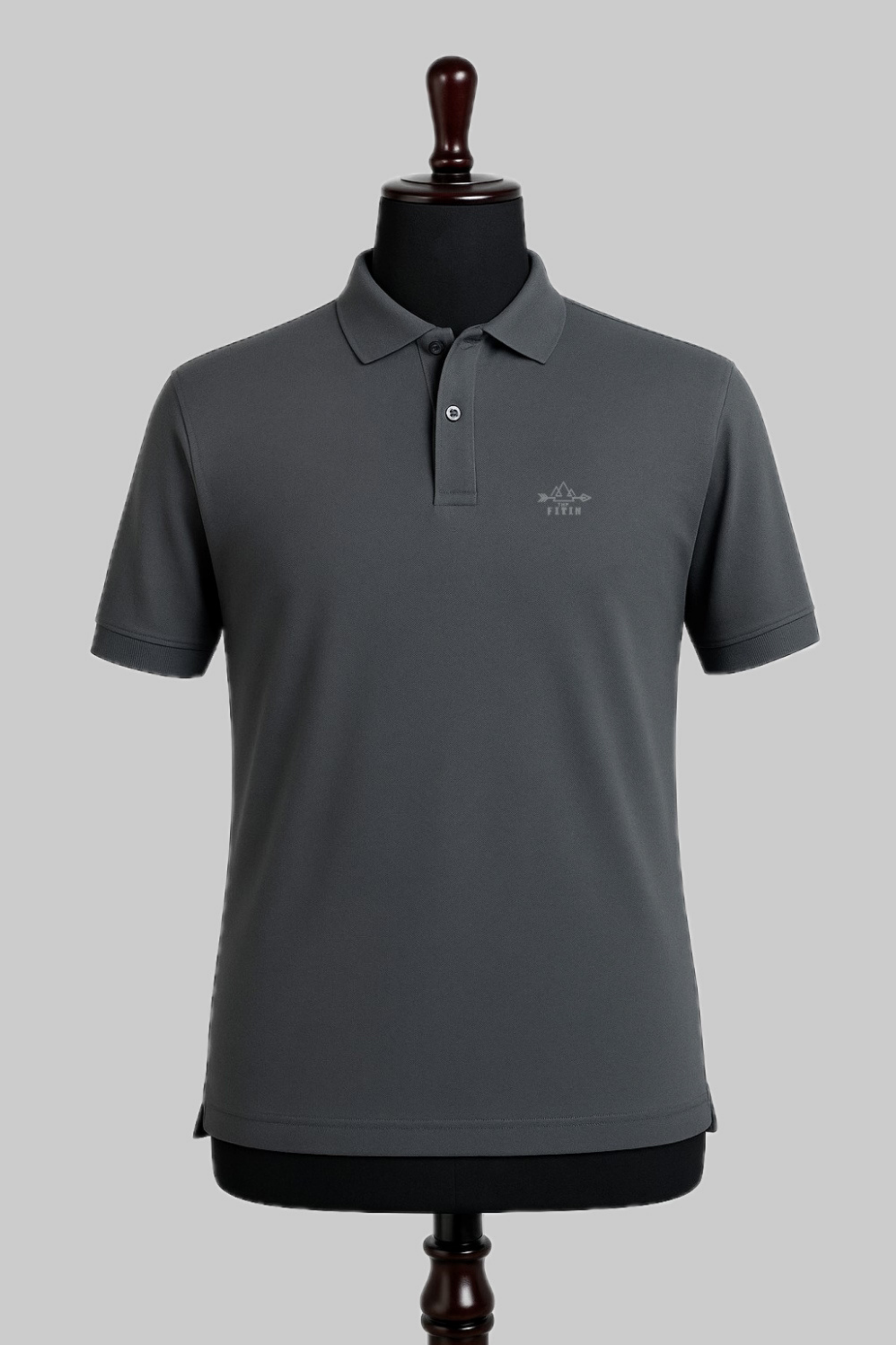 Dark Grey Daily Wear Polo T-Shirt