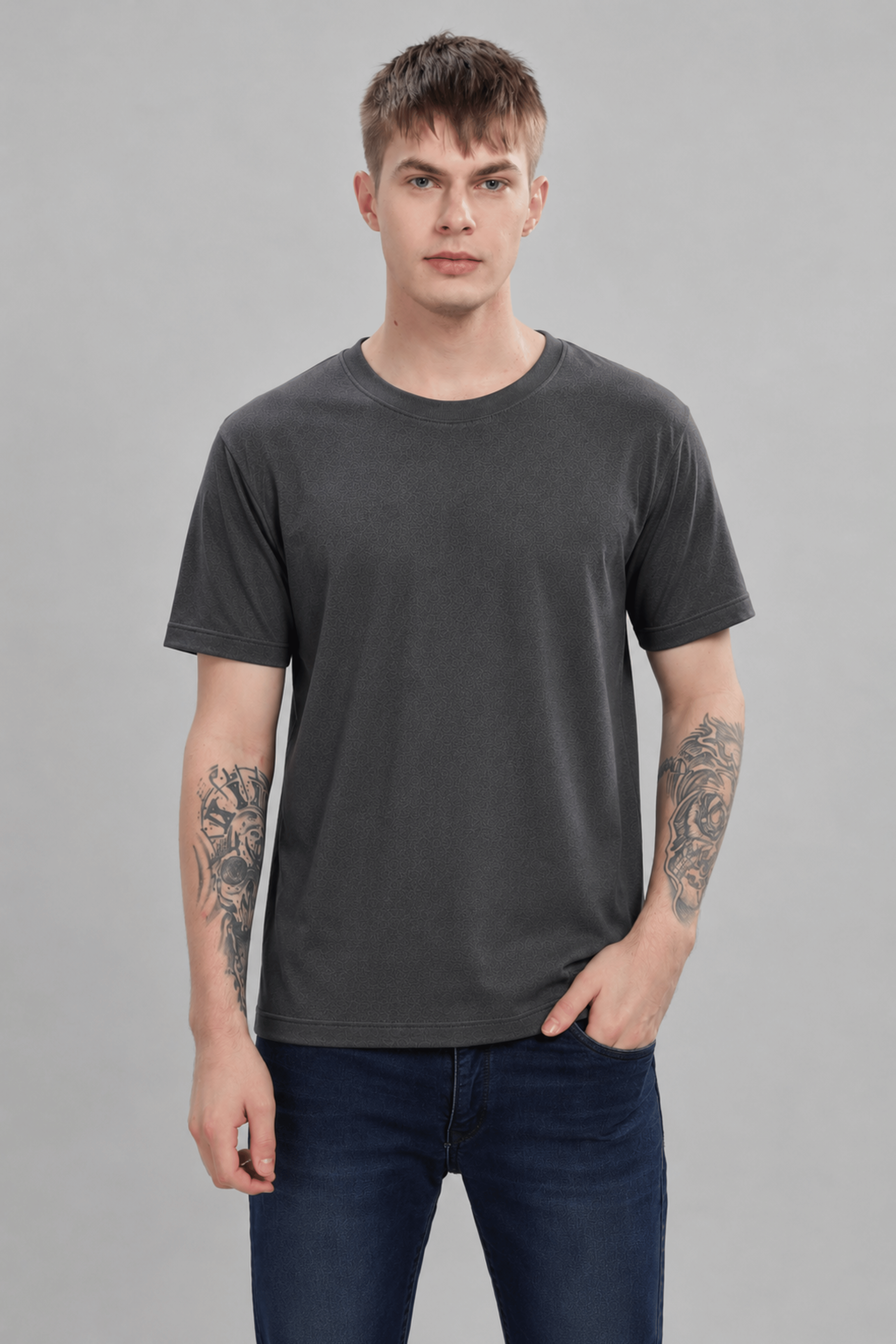 Dark Grey Plain Tee