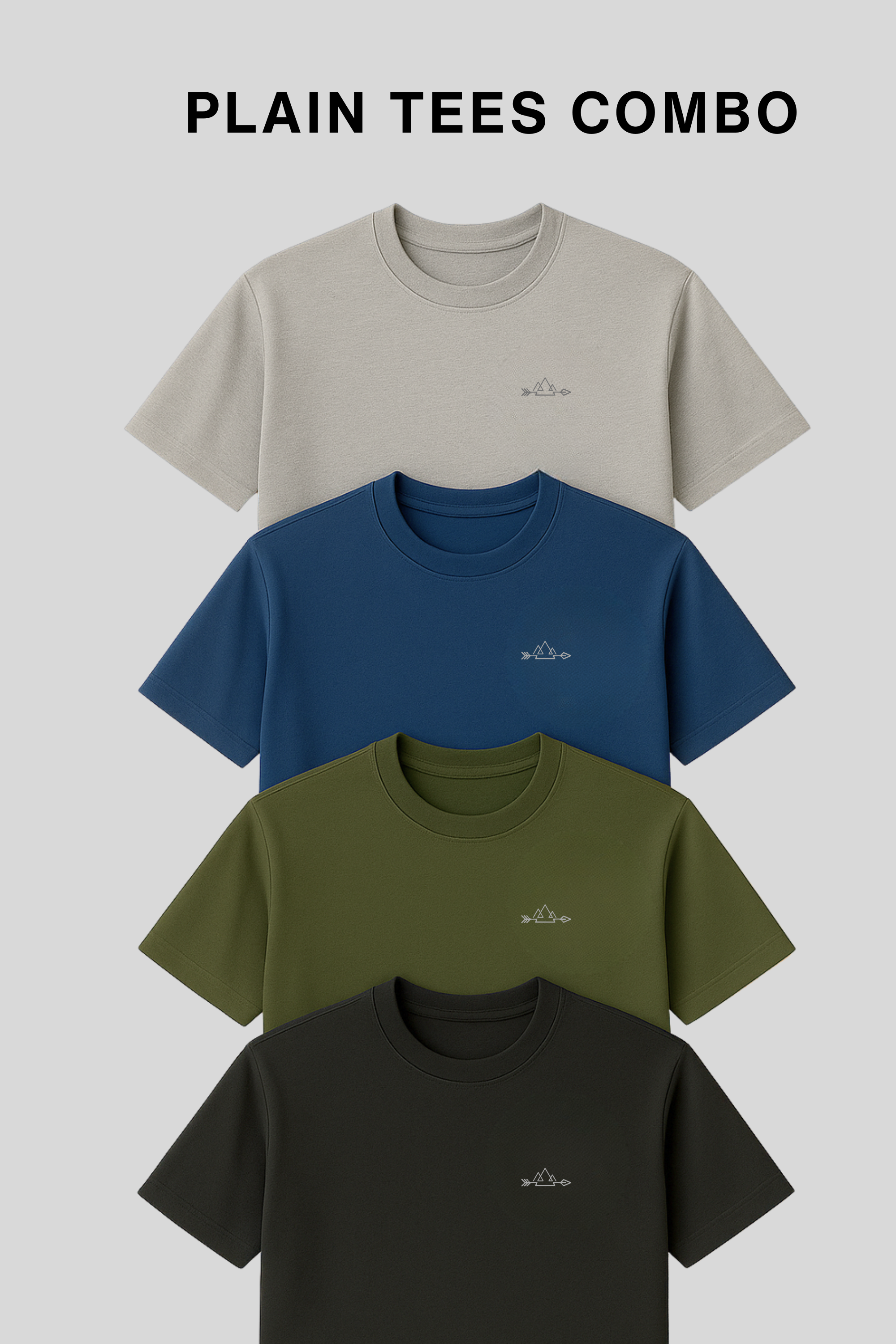 Plain T-Shirts Combo (Pack of 4)