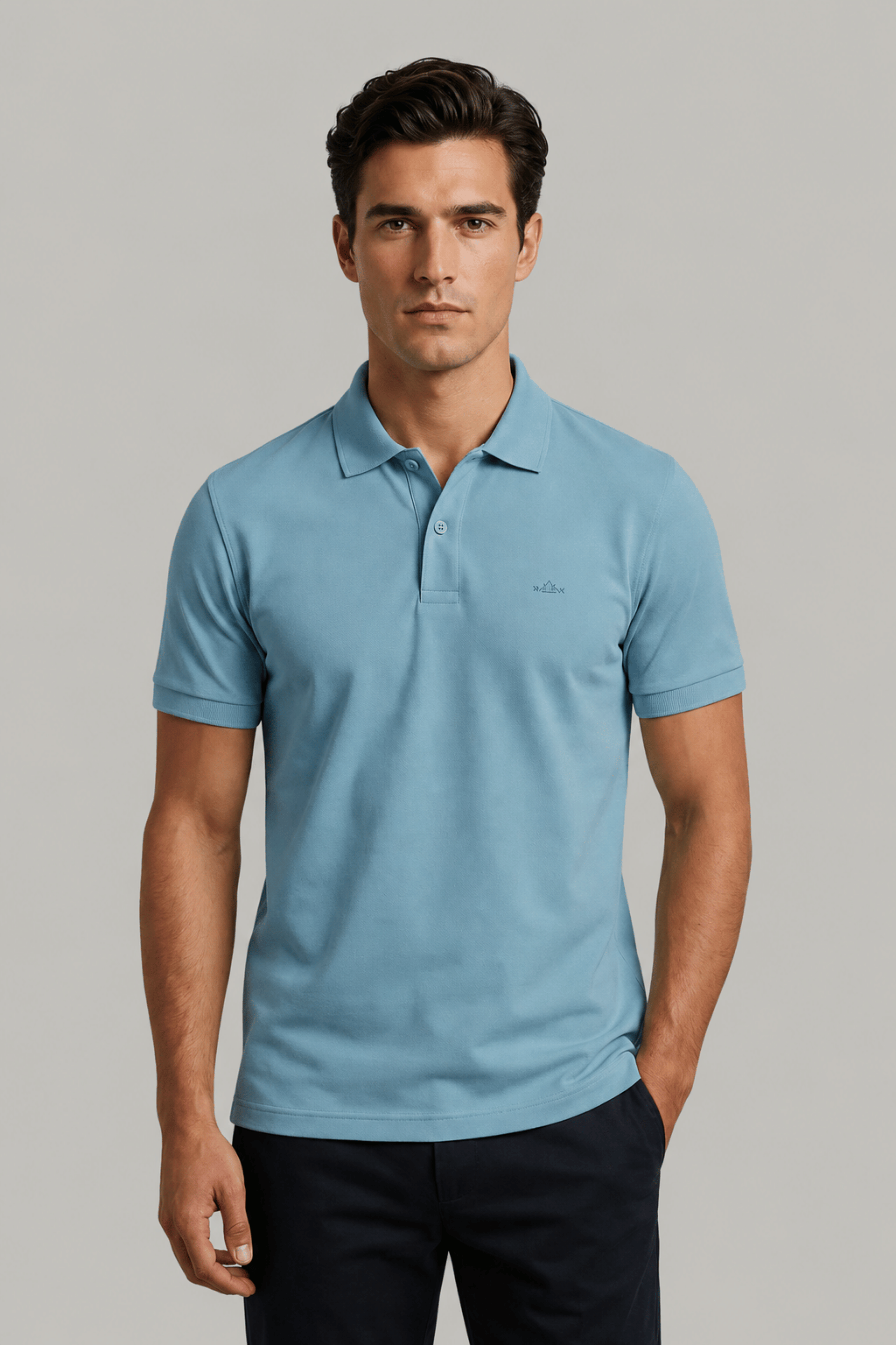 Light Blue Daily Wear Polo T-Shirt