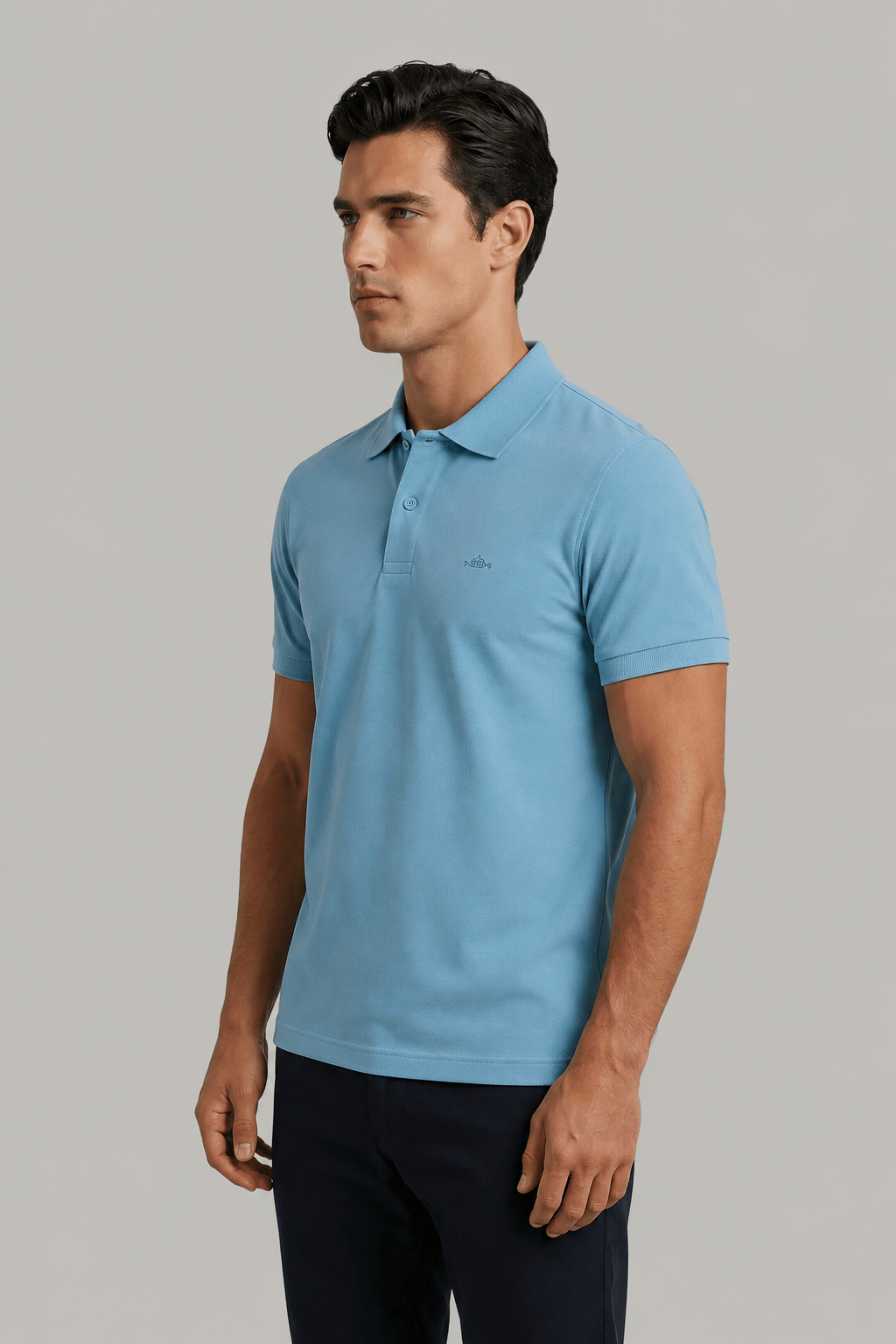 Light Blue Daily Wear Polo T-Shirt
