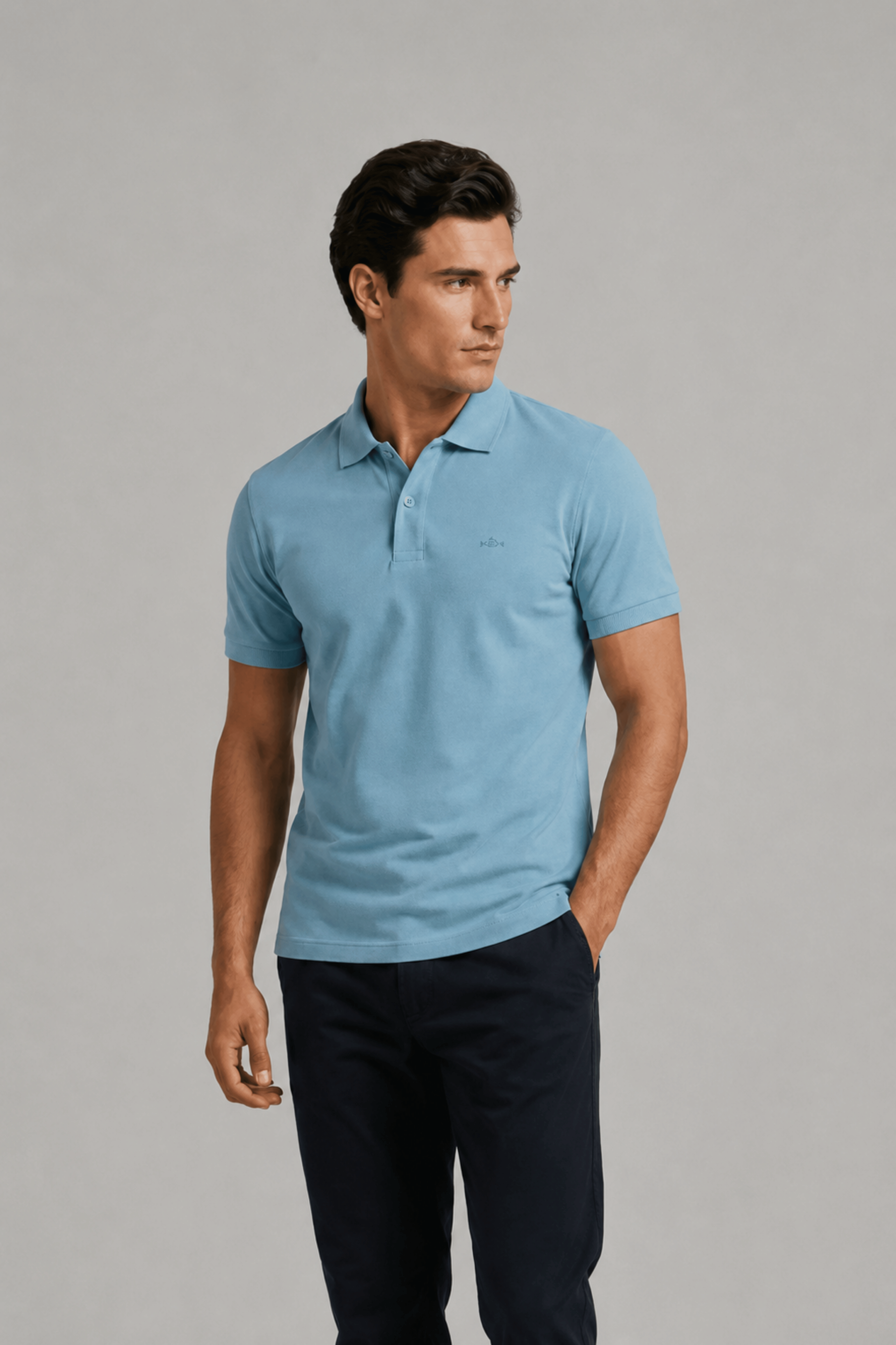 Light Blue Daily Wear Polo T-Shirt
