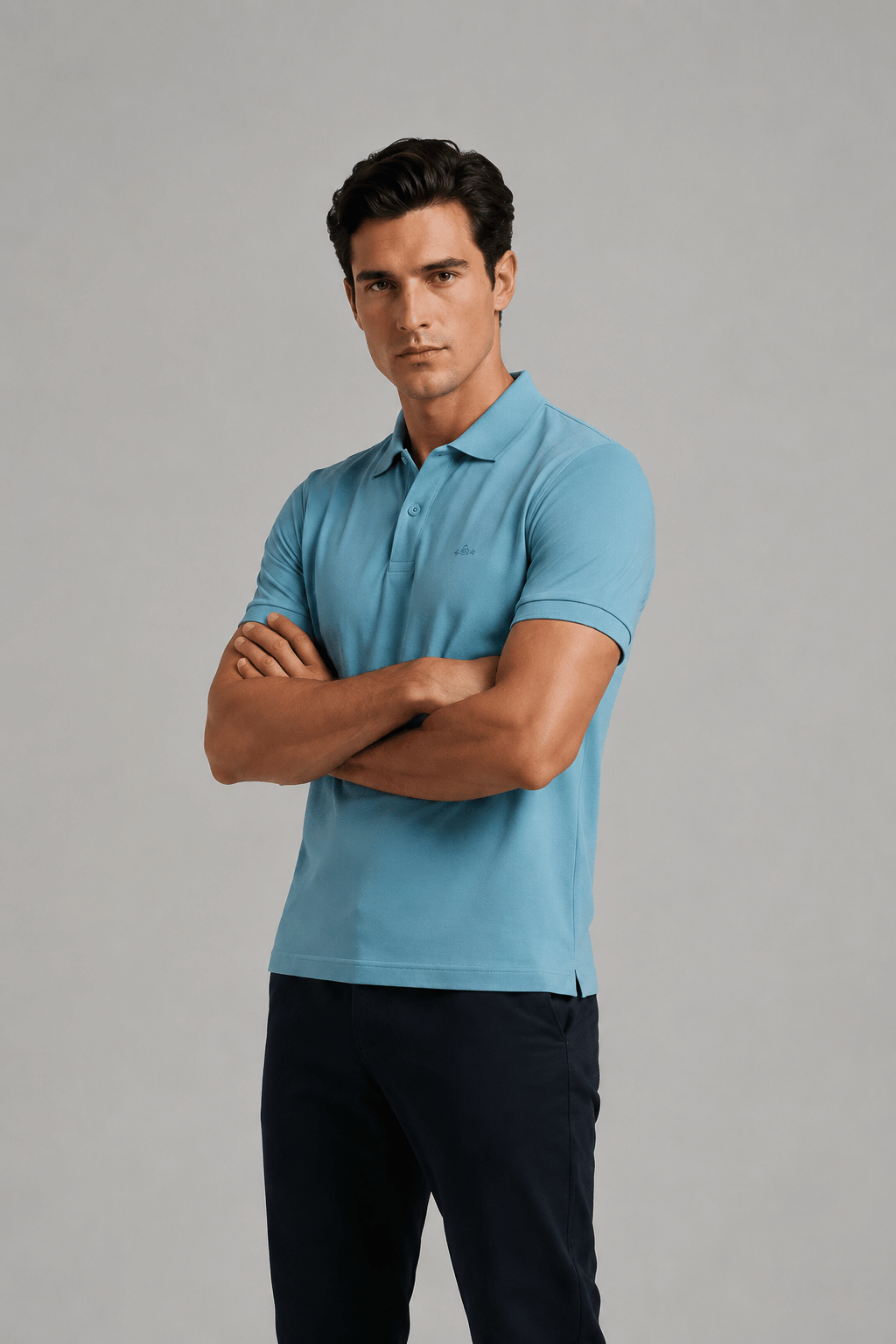 Light Blue Daily Wear Polo T-Shirt